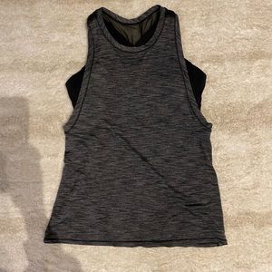Lululemon Grey & Black Tank with Built in Bra